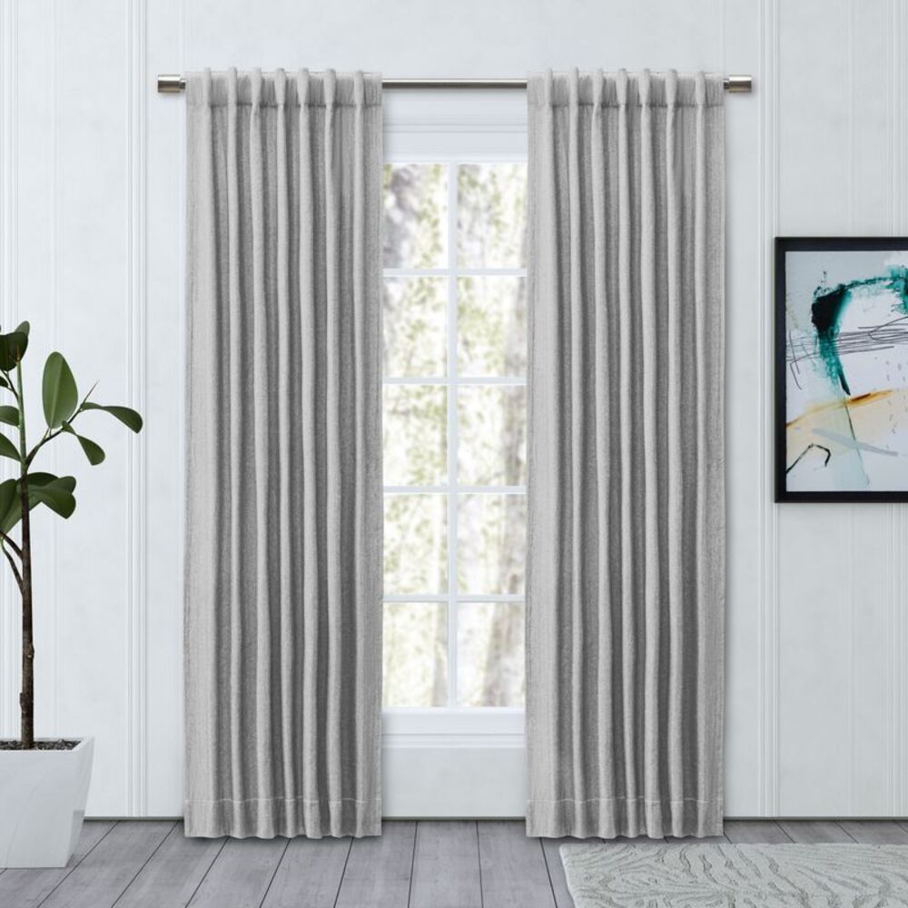 Chevron 80C/20P Sustainable Triple Lined Rod Pocket w/Back Tabs Panel 48x84 Grey